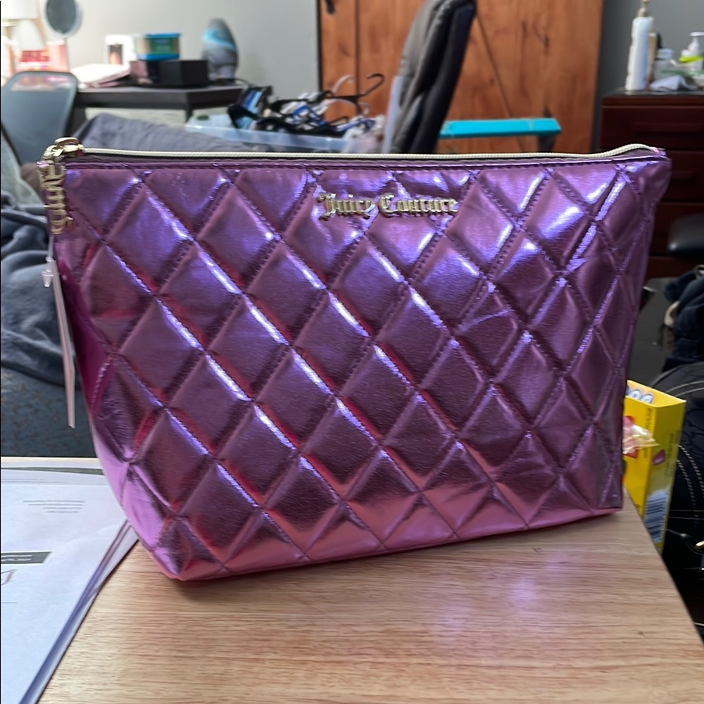 Juicy Couture Pink Quilted Cosmetic Bag